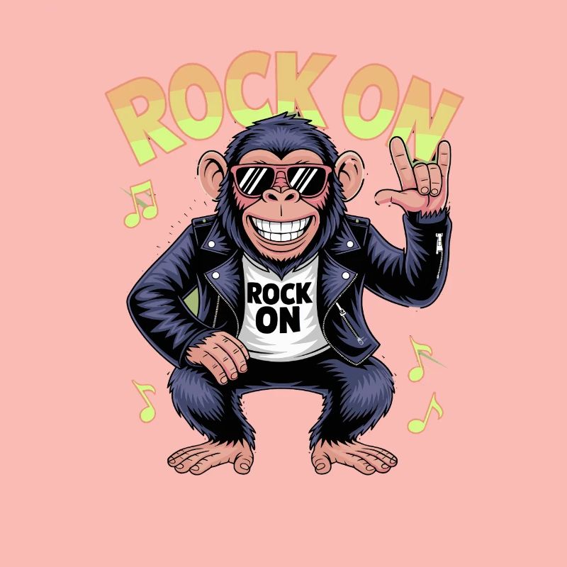 Rock On Monkey Rocker Sunglasses Leather Jacket