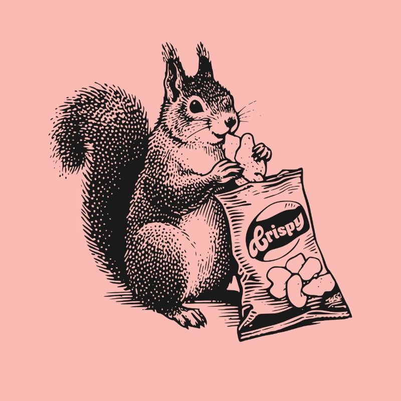 Écureuil avec des chips