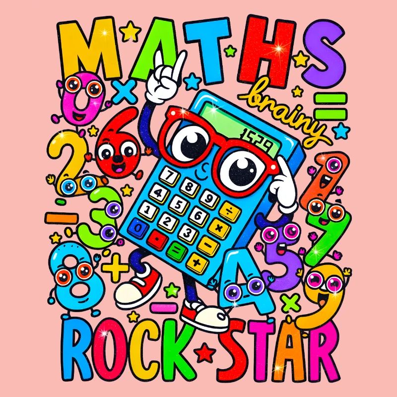 Math Rock Star Calculator Neon