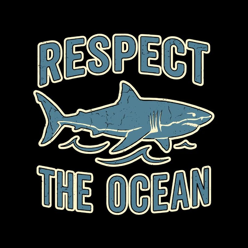 Respect The Ocean Vintage Shark Conservation