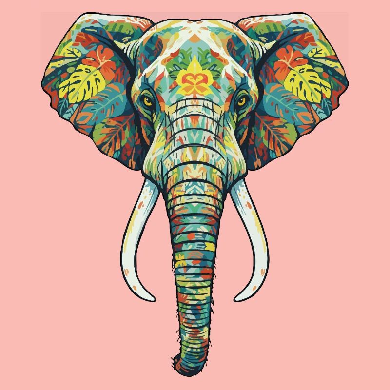 Éléphant fleur coloré