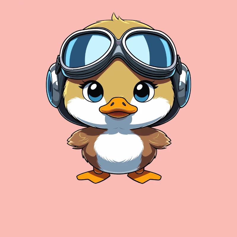 Croaking pilot with aviator goggles