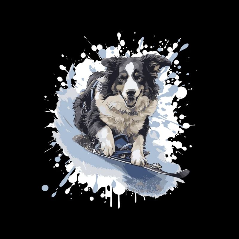 Snowboard de chien Border Collie