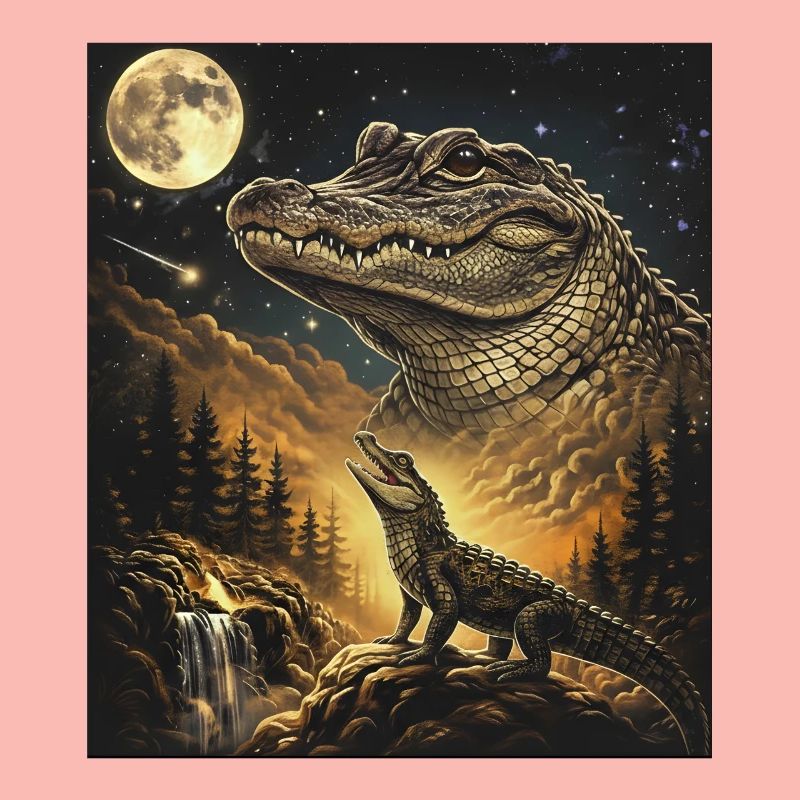 Moon Crocodile Forest Howl Moonlight