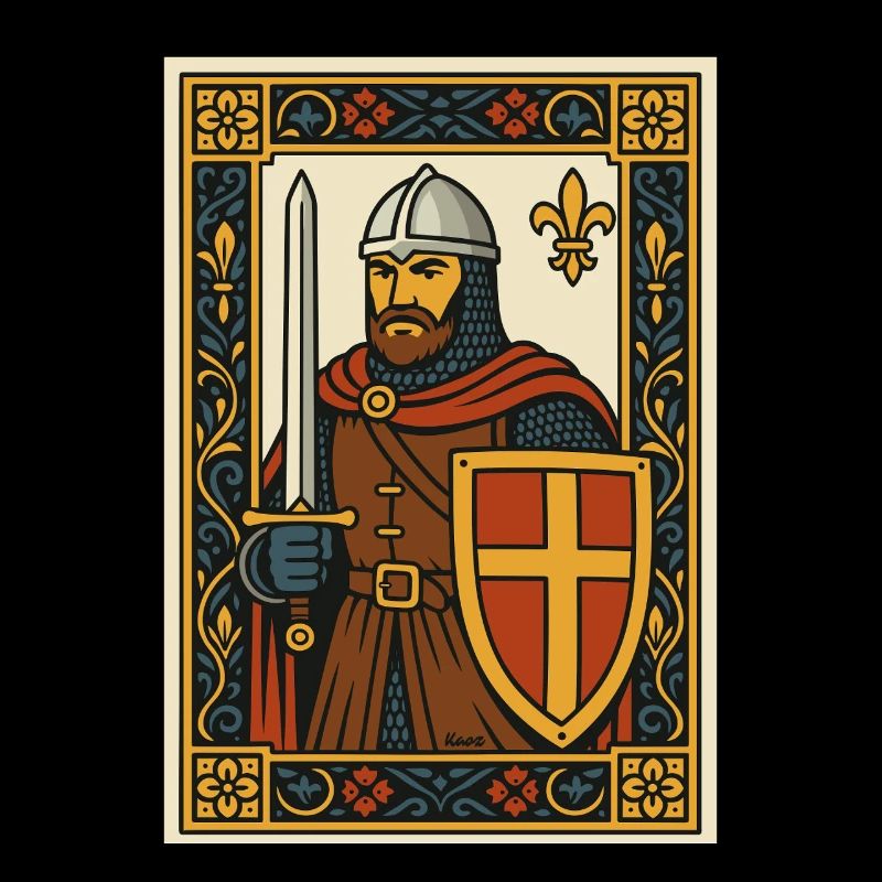 Emblème de tuile de chevalier médiéval