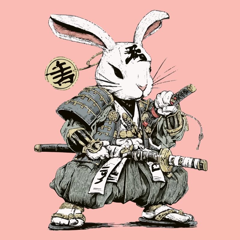 Rabbit Samurai Warrior with Katana