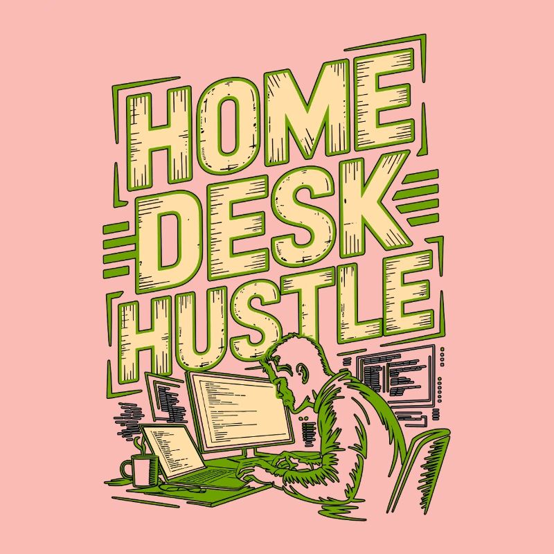 Remote Developer Home Desk Hustle Remote Coder