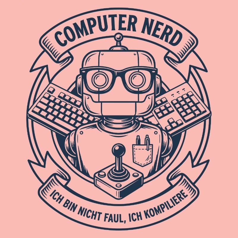Computer Nerd Robot Logo