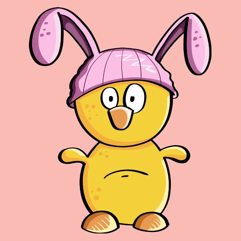 Little chick with Easter bunny hat - Easter