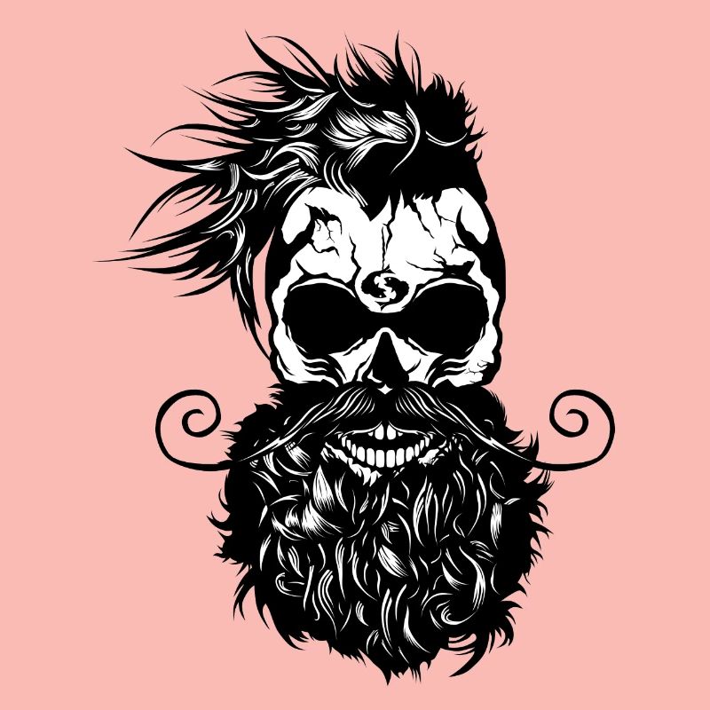 Kopf des Todes Hipster Schädel Bart Bart Schnurrbart s