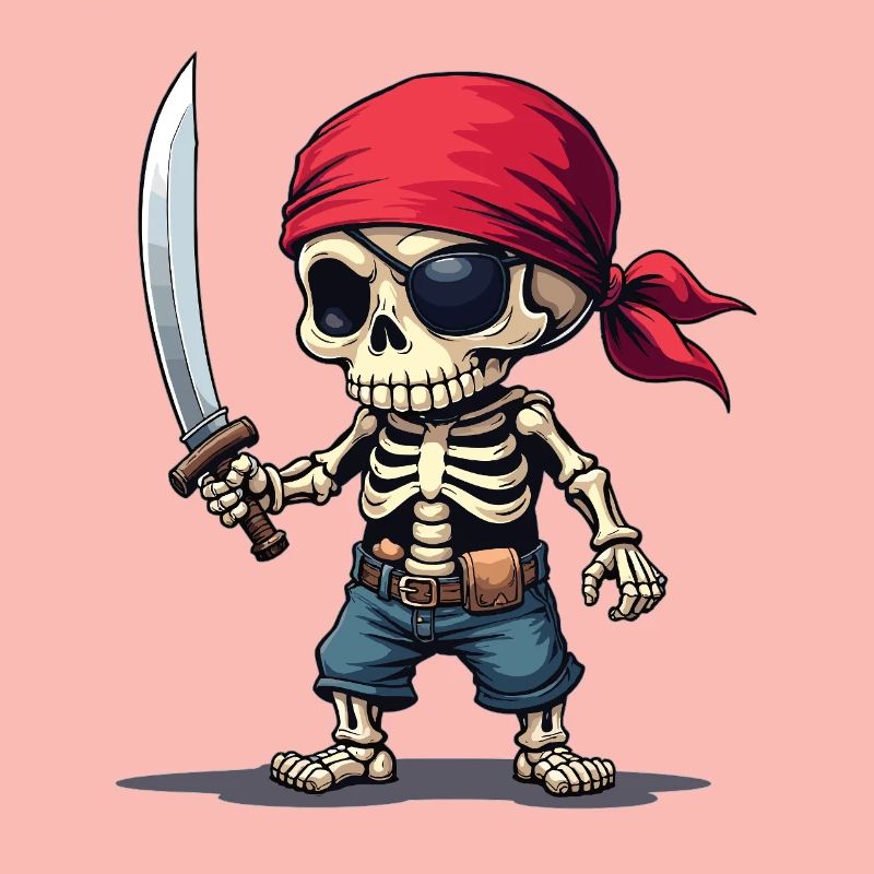 Squelette de pirate avec épée