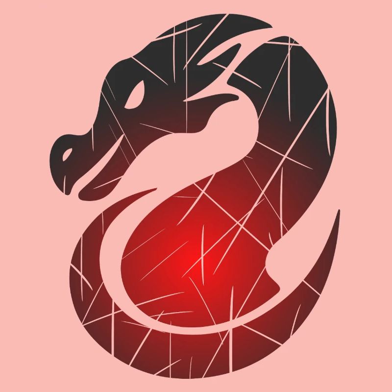 Red Dragon with Split Texture