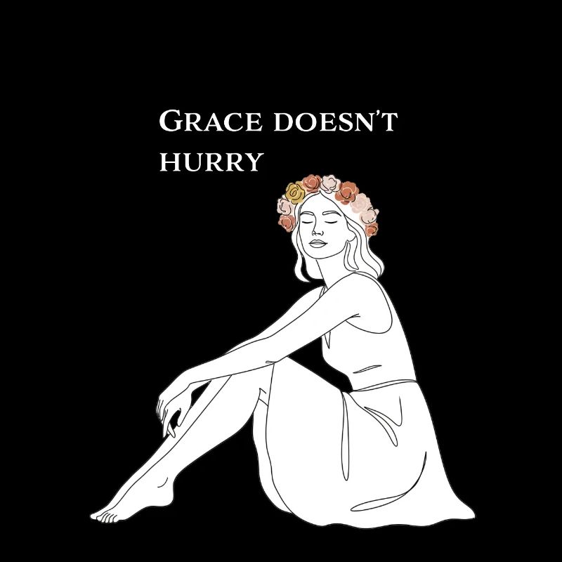 Grace Doesn't Hurry – Line Art Summer Motif