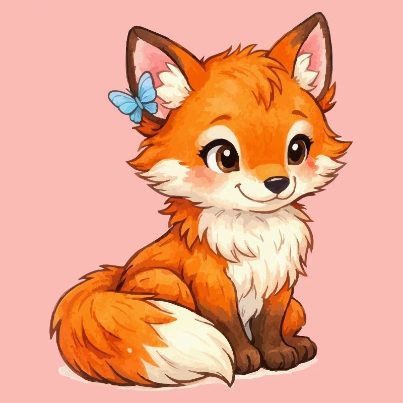 Swift fox with butterfly