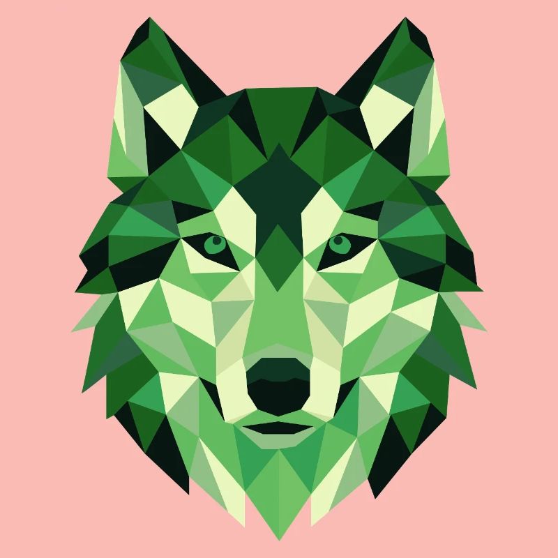 Wolf Head Polygon Geometry Portrait