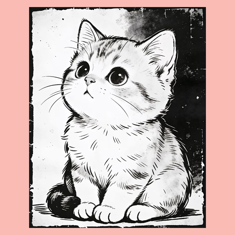 Cat Sketch Black & White