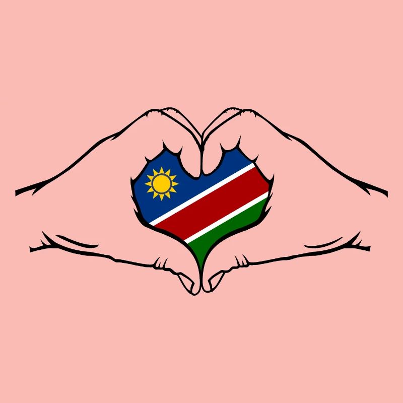 Namibia Flag Heart Shape