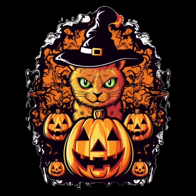 Conception d’Halloween Cat Magic