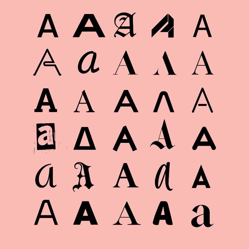 Typographie : Une lettre variante de conception.