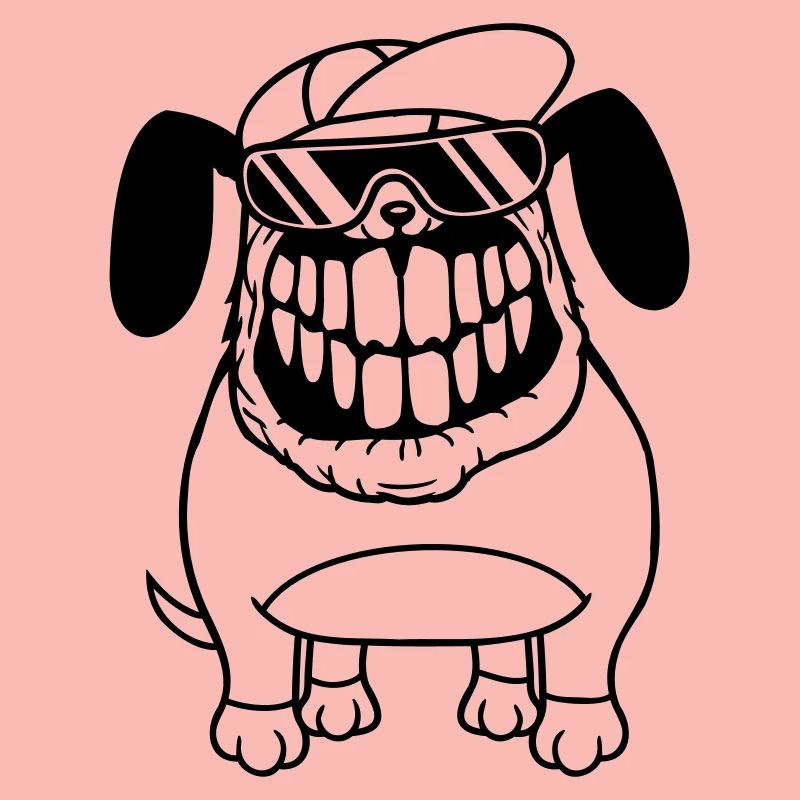 Hundemonster Ond Farlige tenner Grin Smiling