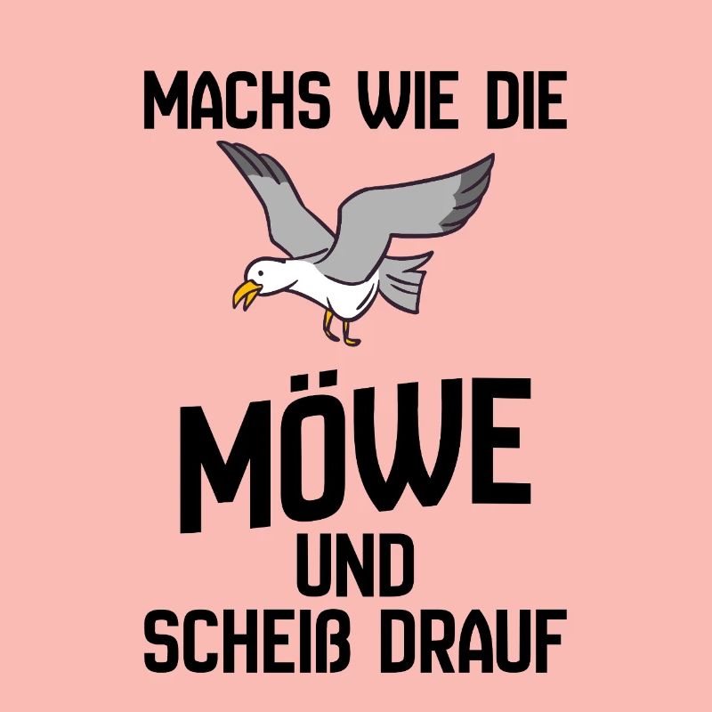 Seemöwe im Flug Cartoon-Design - Scheiß drauf