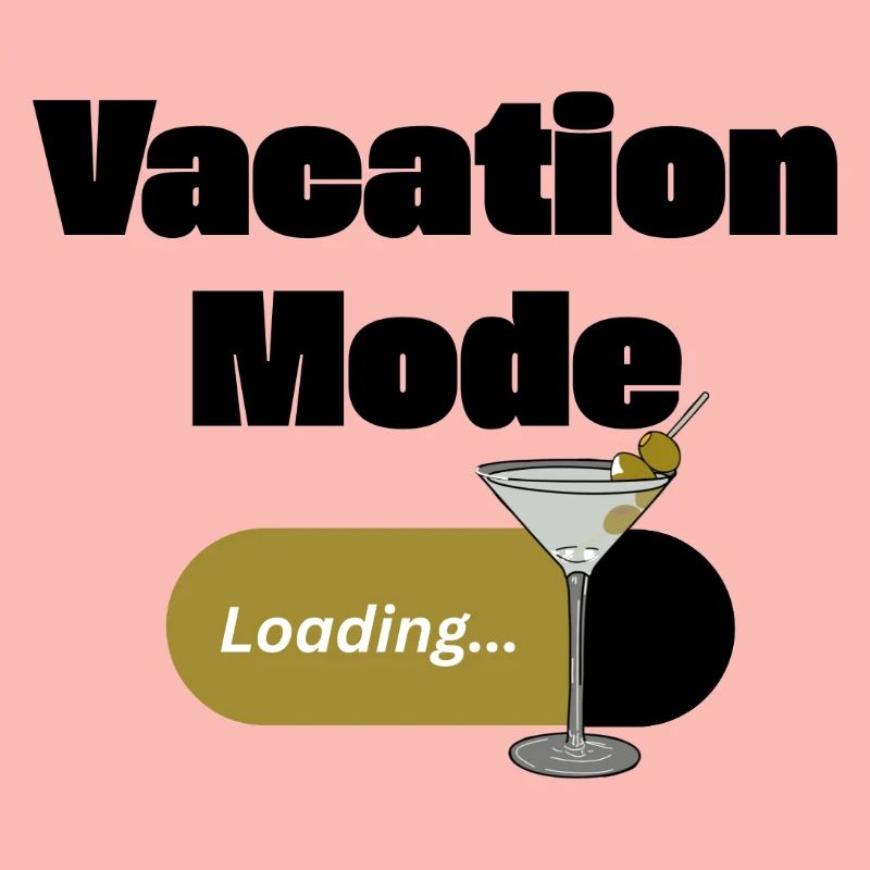 Vacation Mode On – Martini with loading bar (dark)