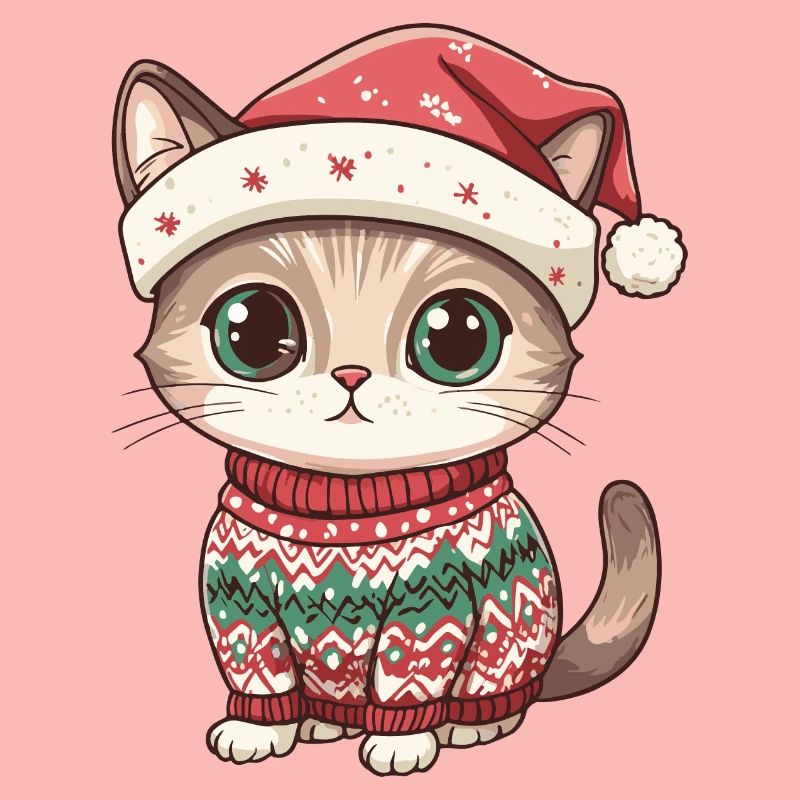 Bande dessinée de Noël de chat