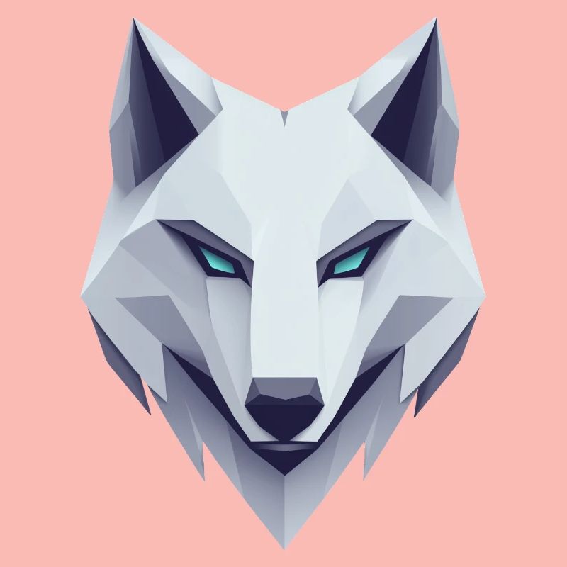 Wolf logo, wolf head, emblem, white wolf