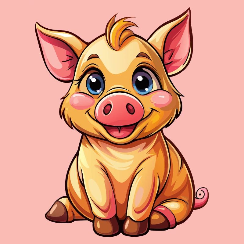 Sitzendes Schwein