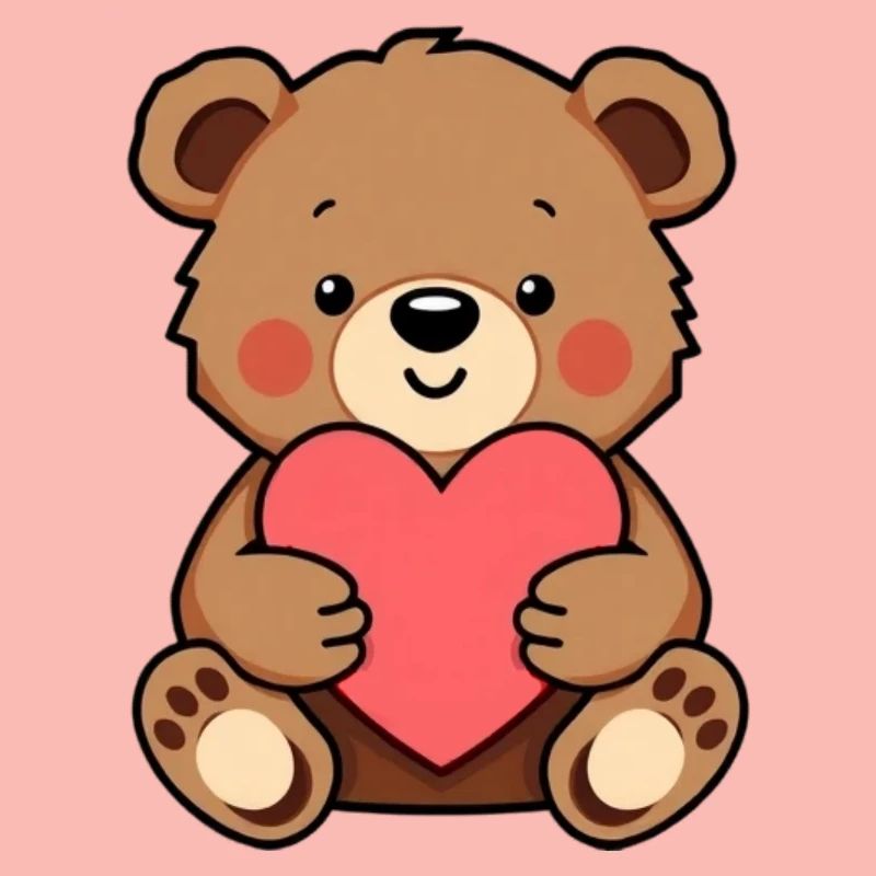 Bär Bärchen mit rotem Herz Geschenk Geburtstag 