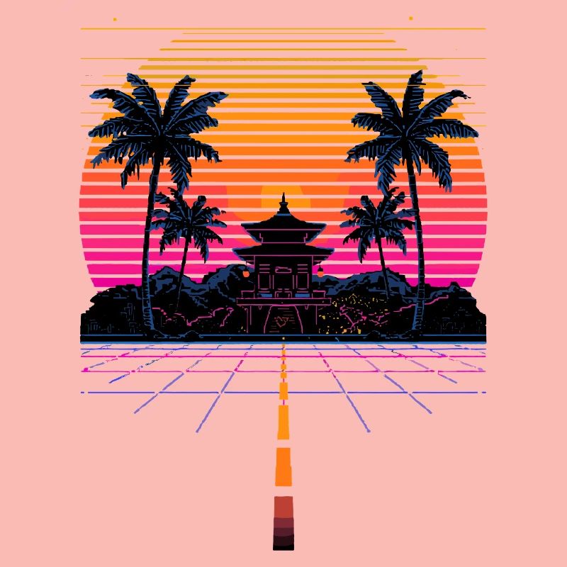 Vaporwave Synthwave Retro Pixel Aesthetic Design