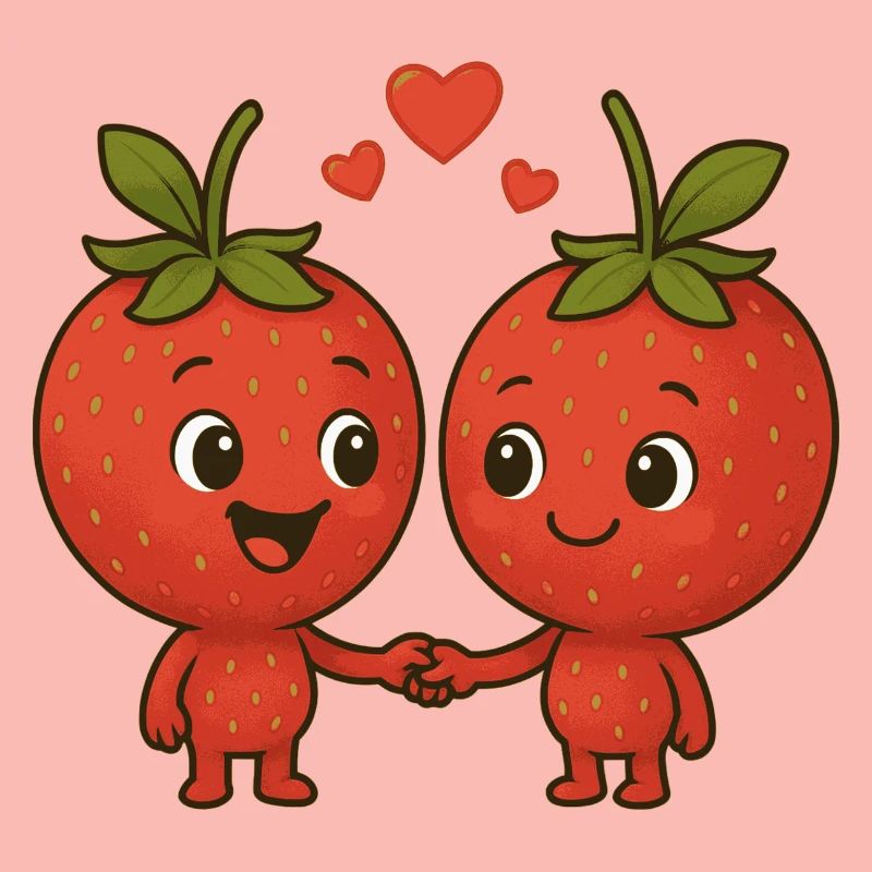 Fraises avec cœurs