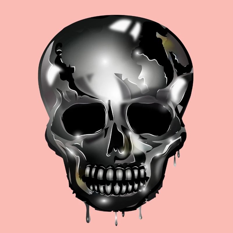 extravagant skull colored in chrome look