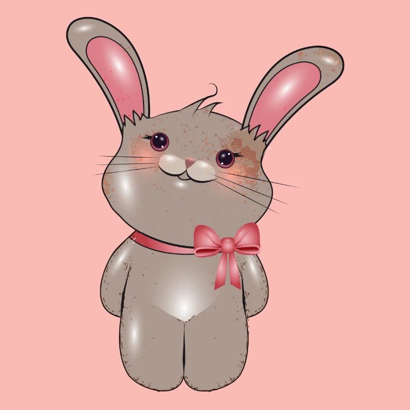 Lapin mignon avec arc dans le style comique