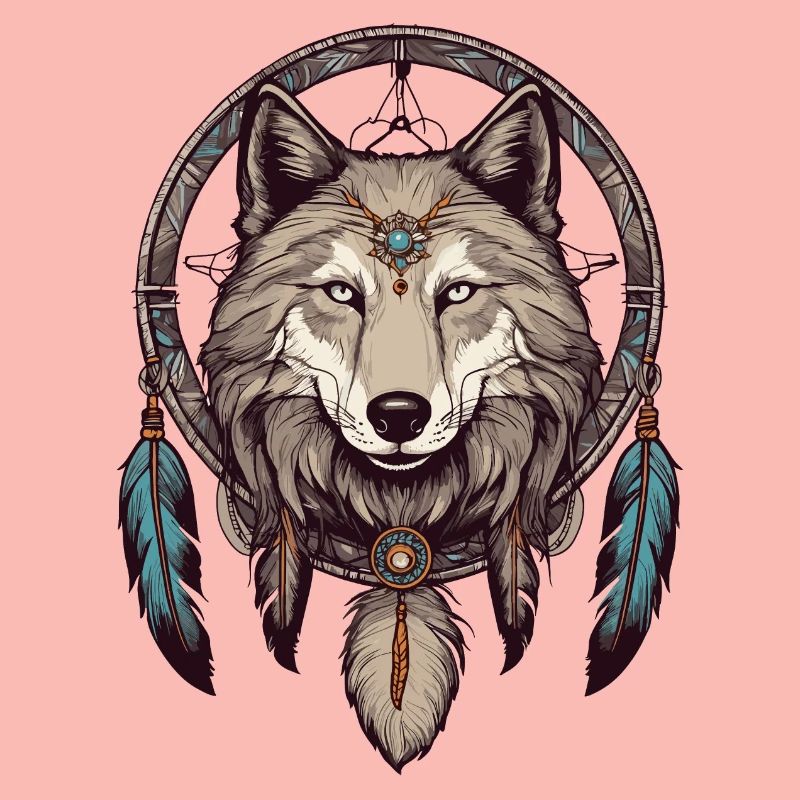 Traumfänger mit Wolf