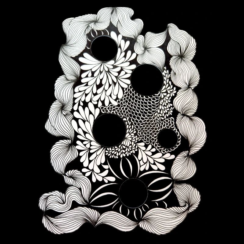 Black Flower Ring Pattern