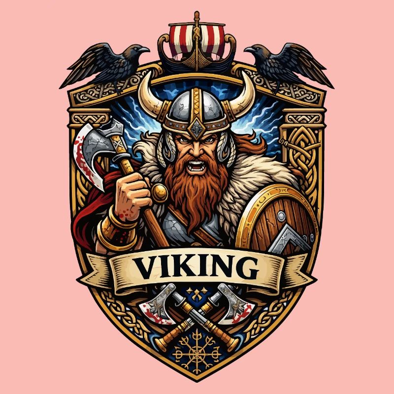 Vikinger Krieger Schildemblem