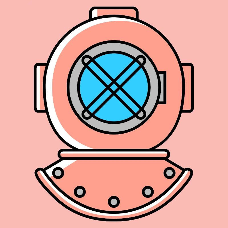 Symbole de plongée avec casque de plongée
