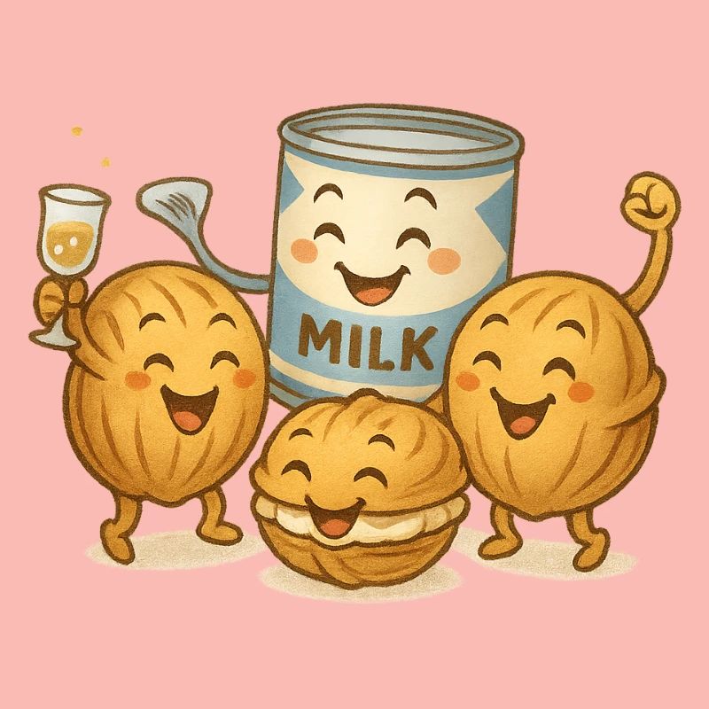 Condensed milk with nut biscuits