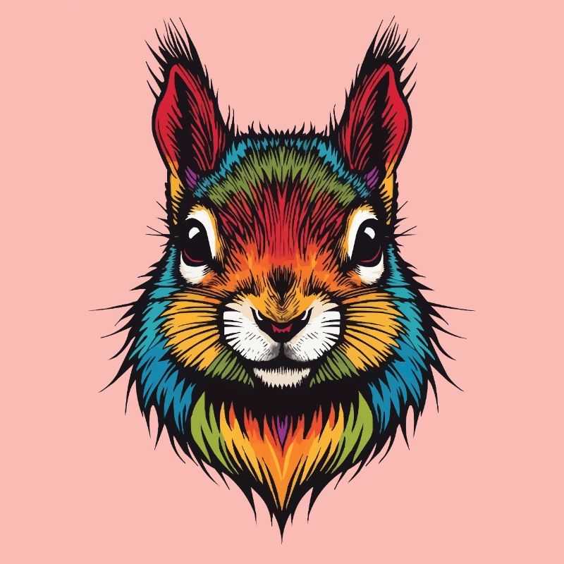 Buntes Eichhörnchen tierische Farbexplosion