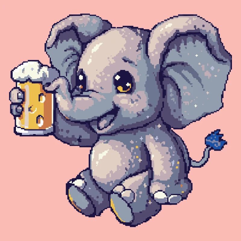 Elefant Pixel Bier
