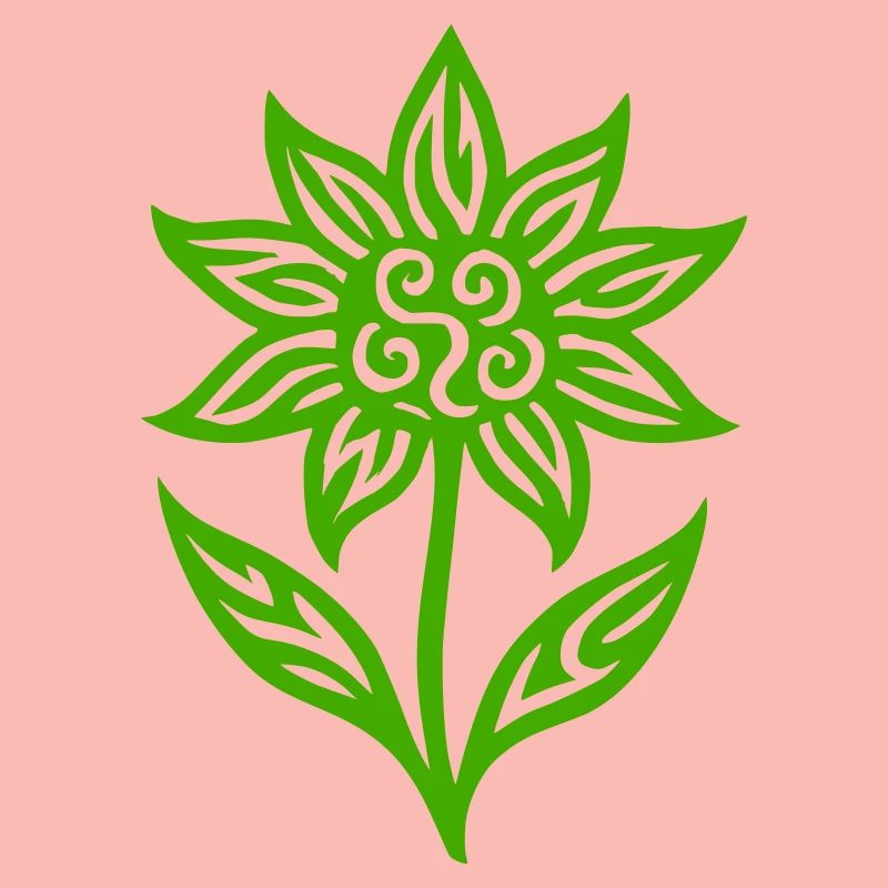 Fleur créative avec motif tribal - couleur variable