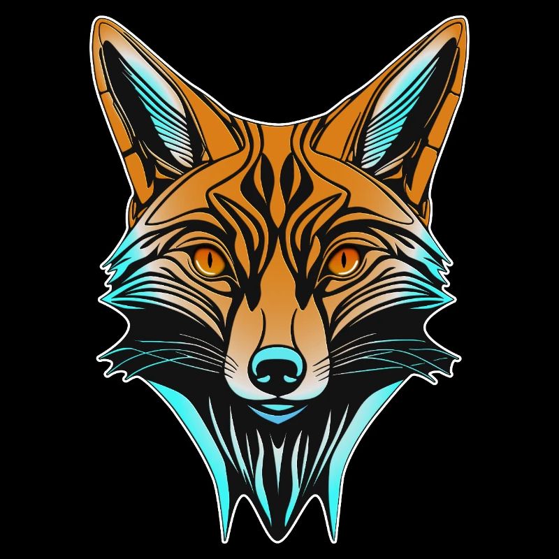 Tête de renard néon