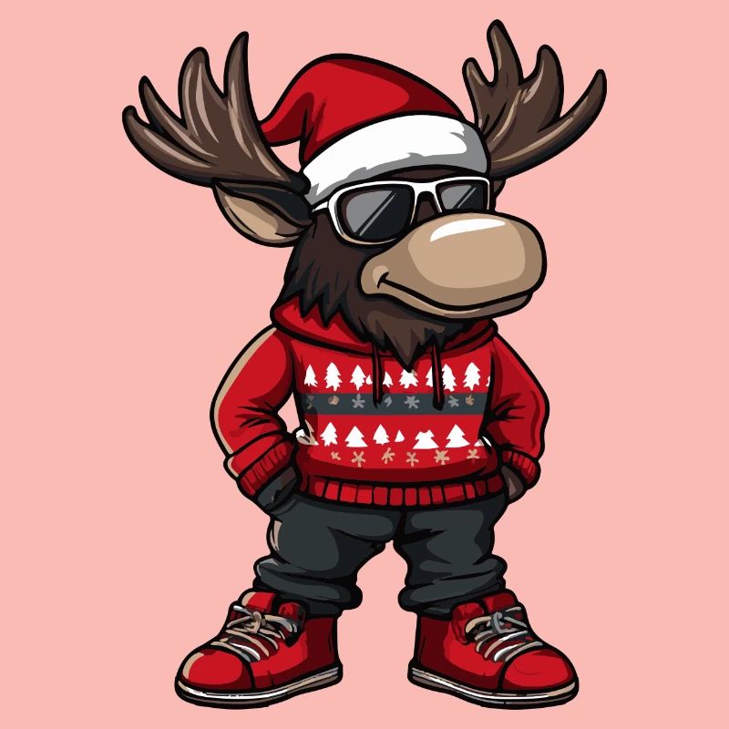 Elch Weihnachten Comic Cool