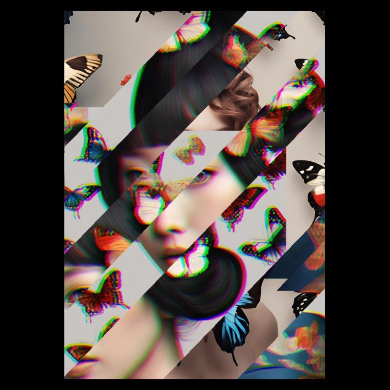 Portrait de papillon Glitch