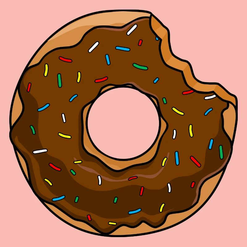 Donut mit Biss Schokolade