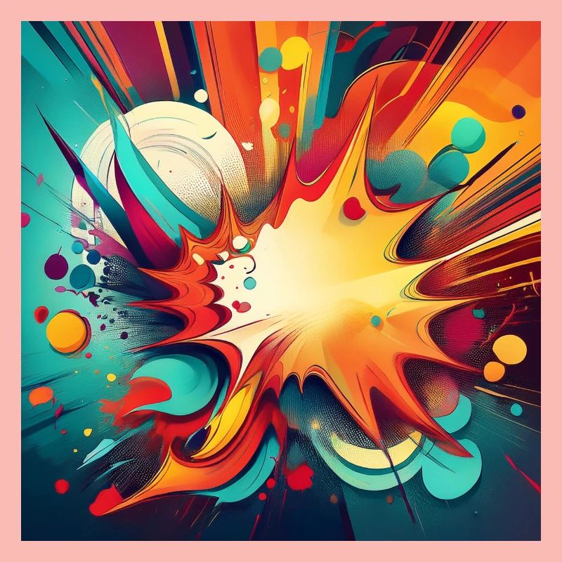 Abstract Colourful Splash with Explosive Design