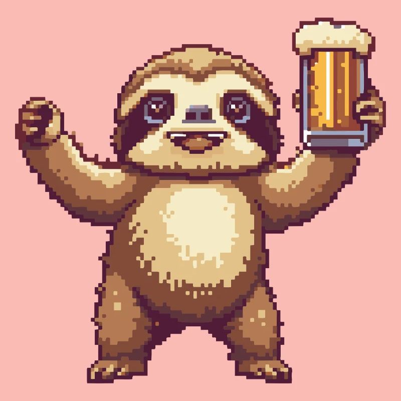Faultier Pixel Bier