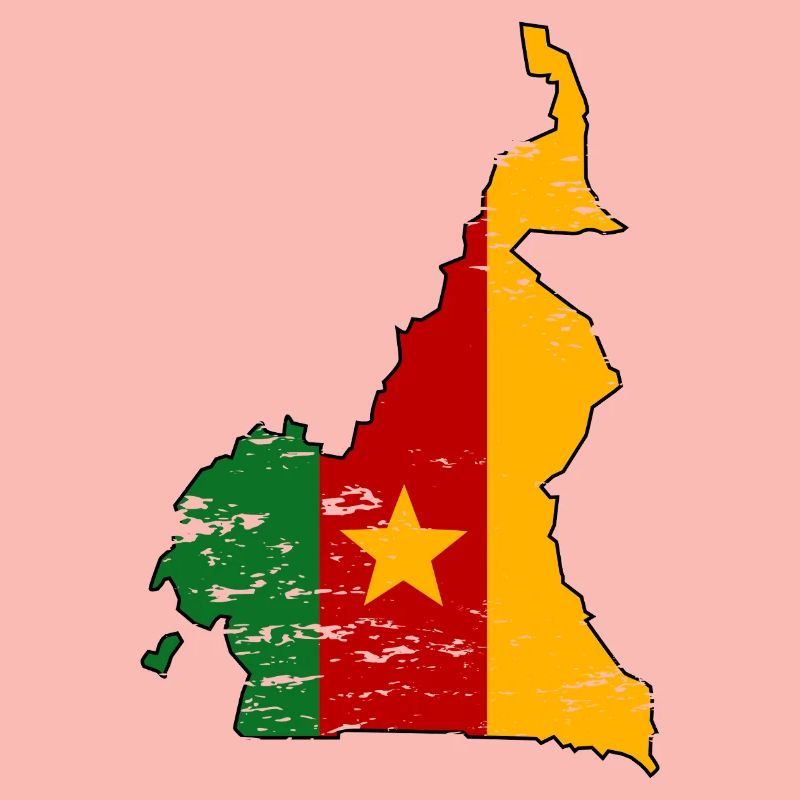 Cameroon Flag Map used