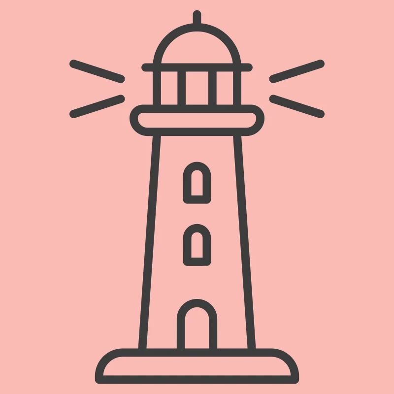 Lighthouse Beacon Design for Nautical Apparel